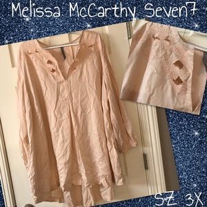 Melissa McCarthy Seven7 Cutout Blouse SZ 3X